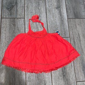 Artisan NY Girls Bohemian Tassel Dress 3T Red Coral Cotton NWT